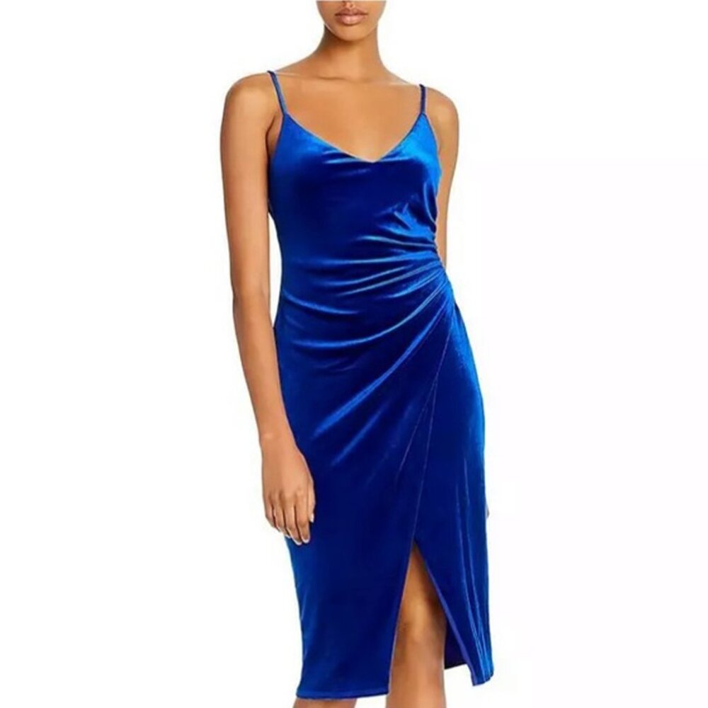 BLACK HALO | Velvet Ruched Dress | NWT